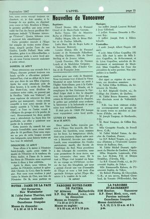   L'APPEL, LE MAGAZINE FRANCO-COLOMBIEN, 1967   , page 15