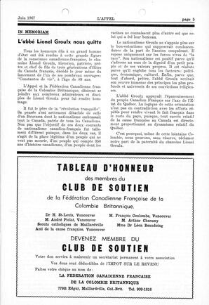   L'APPEL, LE MAGAZINE FRANCO-COLOMBIEN, 1967   , page 5