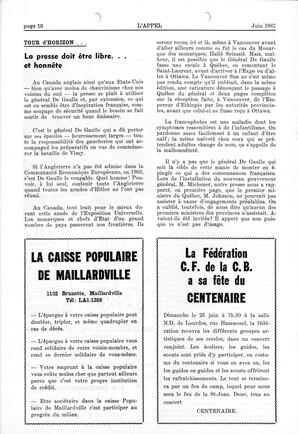   L'APPEL, LE MAGAZINE FRANCO-COLOMBIEN, 1967   , page 10