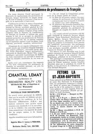   L'APPEL, LE MAGAZINE FRANCO-COLOMBIEN, 1967   , page 5