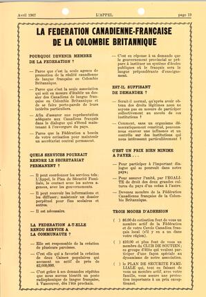   L'APPEL, LE MAGAZINE FRANCO-COLOMBIEN, 1967   , page 19