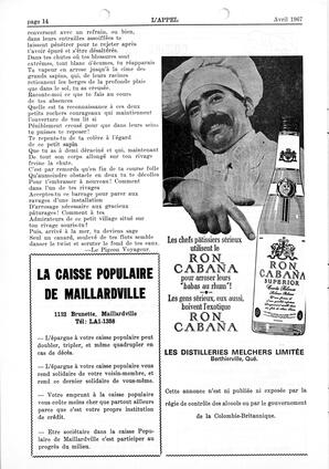   L'APPEL, LE MAGAZINE FRANCO-COLOMBIEN, 1967   , page 14