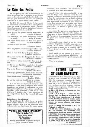   L'APPEL, LE MAGAZINE FRANCO-COLOMBIEN, 1967   , page 7