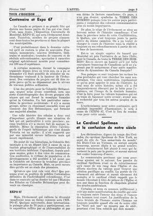   L'APPEL, LE MAGAZINE FRANCO-COLOMBIEN, 1967   , page 9