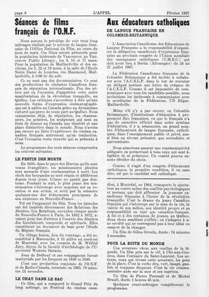   L'APPEL, LE MAGAZINE FRANCO-COLOMBIEN, 1967   , page 8