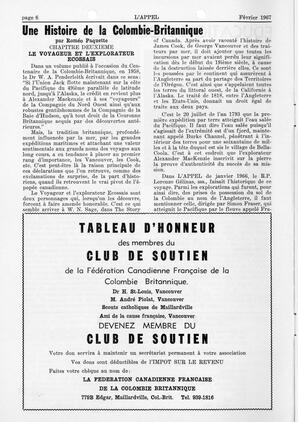   L'APPEL, LE MAGAZINE FRANCO-COLOMBIEN, 1967   , page 6