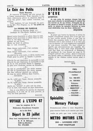   L'APPEL, LE MAGAZINE FRANCO-COLOMBIEN, 1967   , page 12