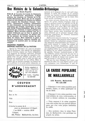   L'APPEL, LE MAGAZINE FRANCO-COLOMBIEN, 1967   , page 8