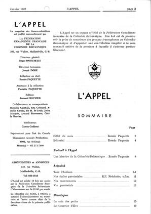   L'APPEL, LE MAGAZINE FRANCO-COLOMBIEN, 1967   , page 3