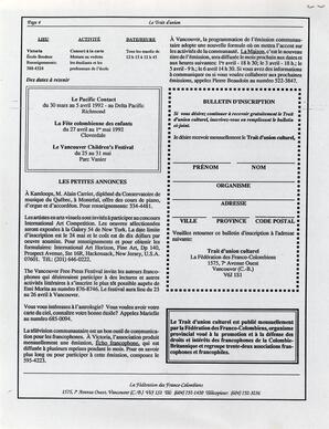   LE TRAIT D'UNION CULTUREL, 1992   , page 4