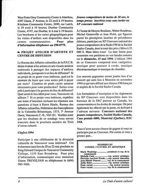   LE TRAIT D'UNION CULTUREL, 1994   , page 4