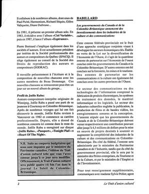   LE TRAIT D'UNION CULTUREL, 1994   , page 2