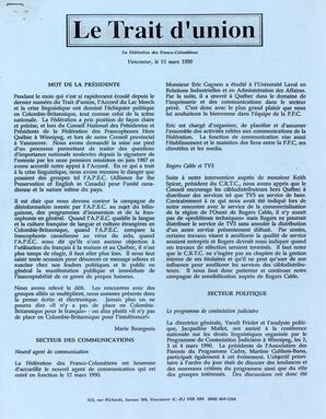   LE TRAIT D'UNION, 1990   , page 1