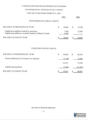   ÉTATS FINANCIERS - EN, 2003   , page 5