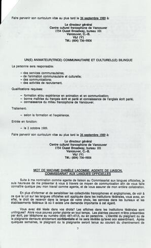   LE TRAIT D'UNION, 1989   , page 7