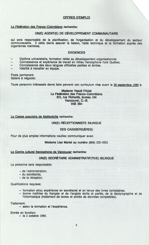   LE TRAIT D'UNION, 1989   , page 6