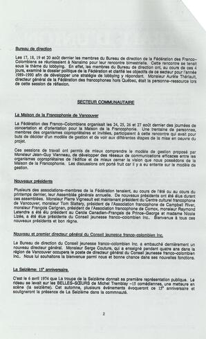   LE TRAIT D'UNION, 1989   , page 2