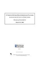ÉTATS FINANCIERS - EN, 2002
