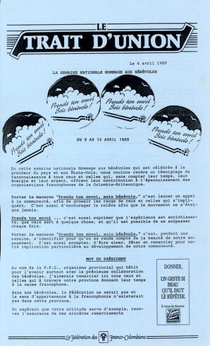   LE TRAIT D'UNION, 1989   , page 1