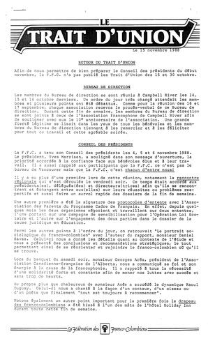   LE TRAIT D'UNION, 1988   , page 1