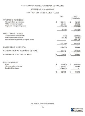   ÉTATS FINANCIERS - EN, 2001   , page 7