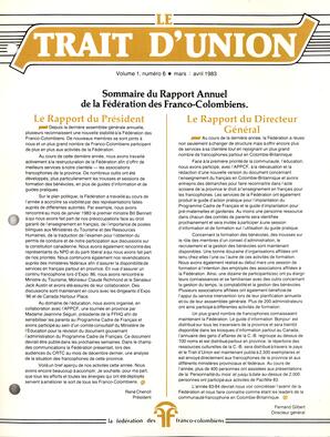   LE TRAIT D'UNION, 1983   , page 1