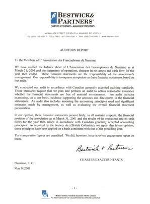   ÉTATS FINANCIERS - EN, 2001   , page 3
