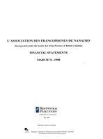 ÉTATS FINANCIERS - EN, 1998