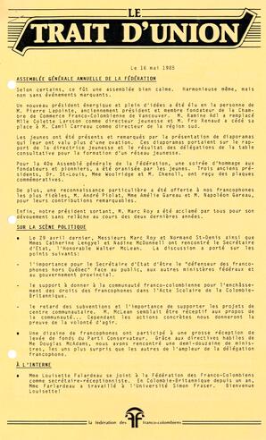   LE TRAIT D'UNION, 1985   , page 1