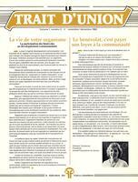 LE TRAIT D'UNION, 1982