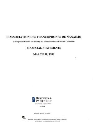   ÉTATS FINANCIERS - EN, 1998   , page 1