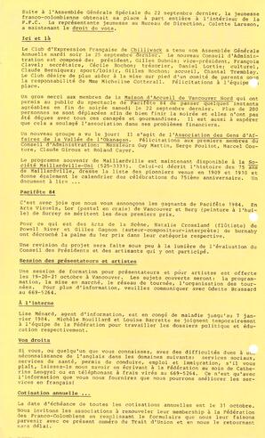   LE TRAIT D'UNION, 1984   , page 2