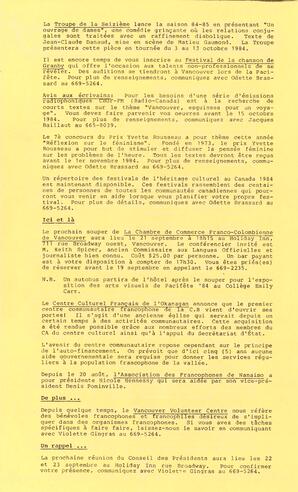   LE TRAIT D'UNION, 1984   , page 2