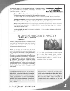   LE TRAIT D'UNION, 2004   , page 3