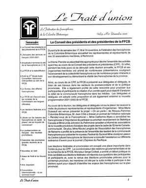   LE TRAIT D'UNION, 2000   , page 1