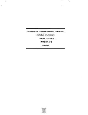   ÉTATS FINANCIERS - EN, 2016   , page 1