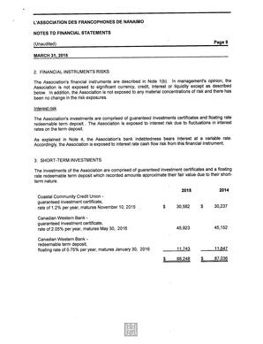   ÉTATS FINANCIERS - EN, 2015   , page 9