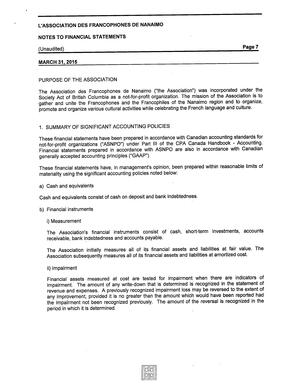   ÉTATS FINANCIERS - EN, 2015   , page 7