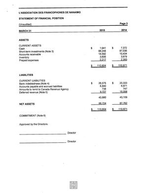   ÉTATS FINANCIERS - EN, 2015   , page 3