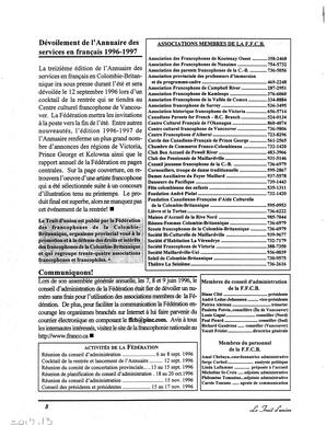   LE TRAIT D'UNION, 1996   , page 8
