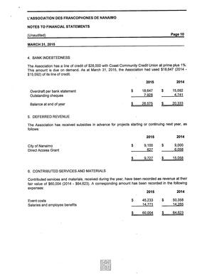   ÉTATS FINANCIERS - EN, 2015   , page 10