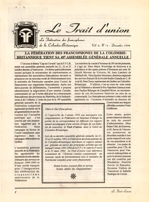   LE TRAIT D'UNION, 1994   , page 1