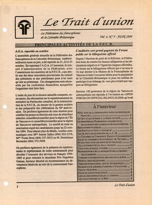   LE TRAIT D'UNION, 1993   , page 1