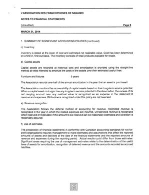   ÉTATS FINANCIERS - EN, 2014   , page 8