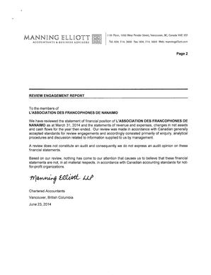   ÉTATS FINANCIERS - EN, 2014   , page 2