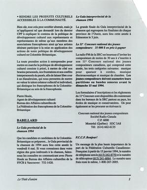   LE TRAIT D'UNION, 1994   , page 2