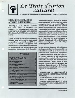   LE TRAIT D'UNION, 1994   , page 1