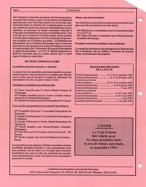   LE TRAIT D'UNION, 1992   , page 4