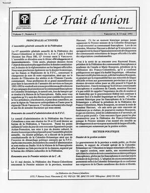   LE TRAIT D'UNION, 1992   , page 1