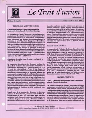   LE TRAIT D'UNION, 1992   , page 1